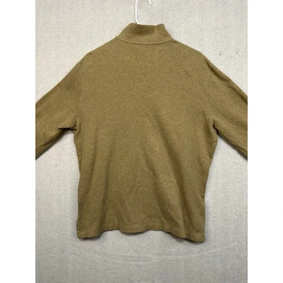 Polo Ralph Lauren Sweater Medium 1/4 Zip Brown Pullover Estate Rib Cotton - Picture 2 of 9